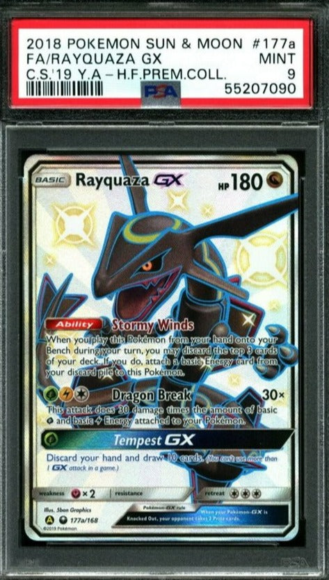 Rayquaza GX (177a) PSA 9 Graded Slab