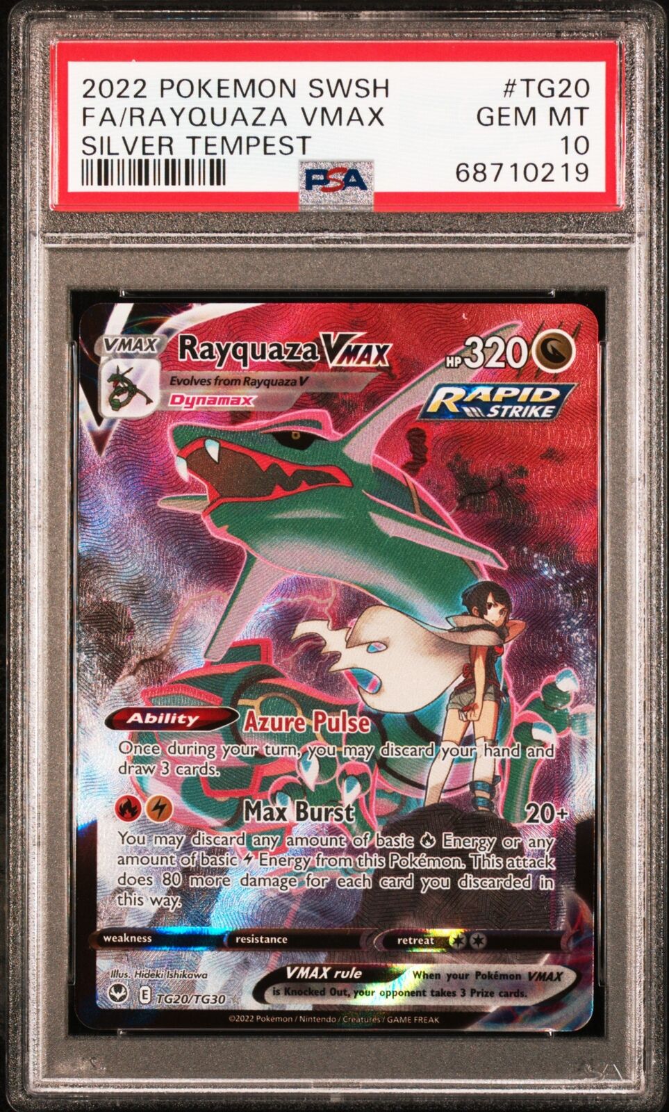 Rayquaza VMAX (252/184) PSA 10 Graded Slab