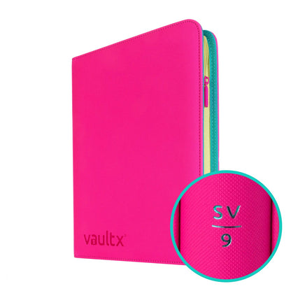 VaultX Scarlet & Violet Zip Binder - 9-Pocket
